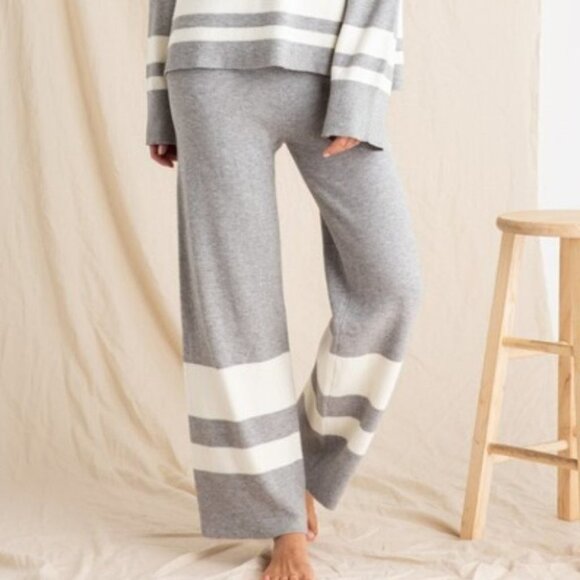 CASUAL COMFY KNIT WIDE LEGGED PANTS - Picture 1 of 5